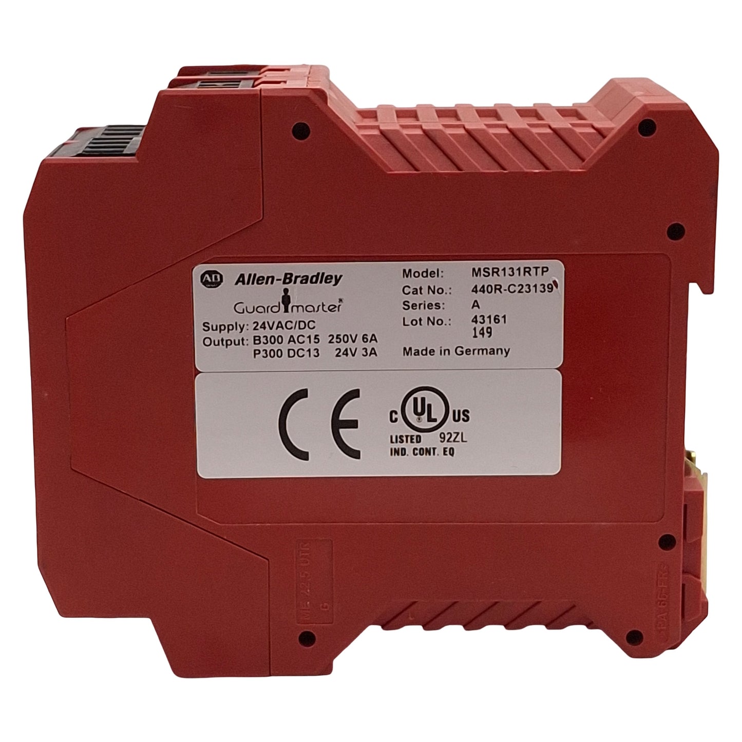 Used Allen Bradley 440R-C23139 Guardmaster Safety Relay, 3NO+2NC, DIN Rail, 24VAC/DC
