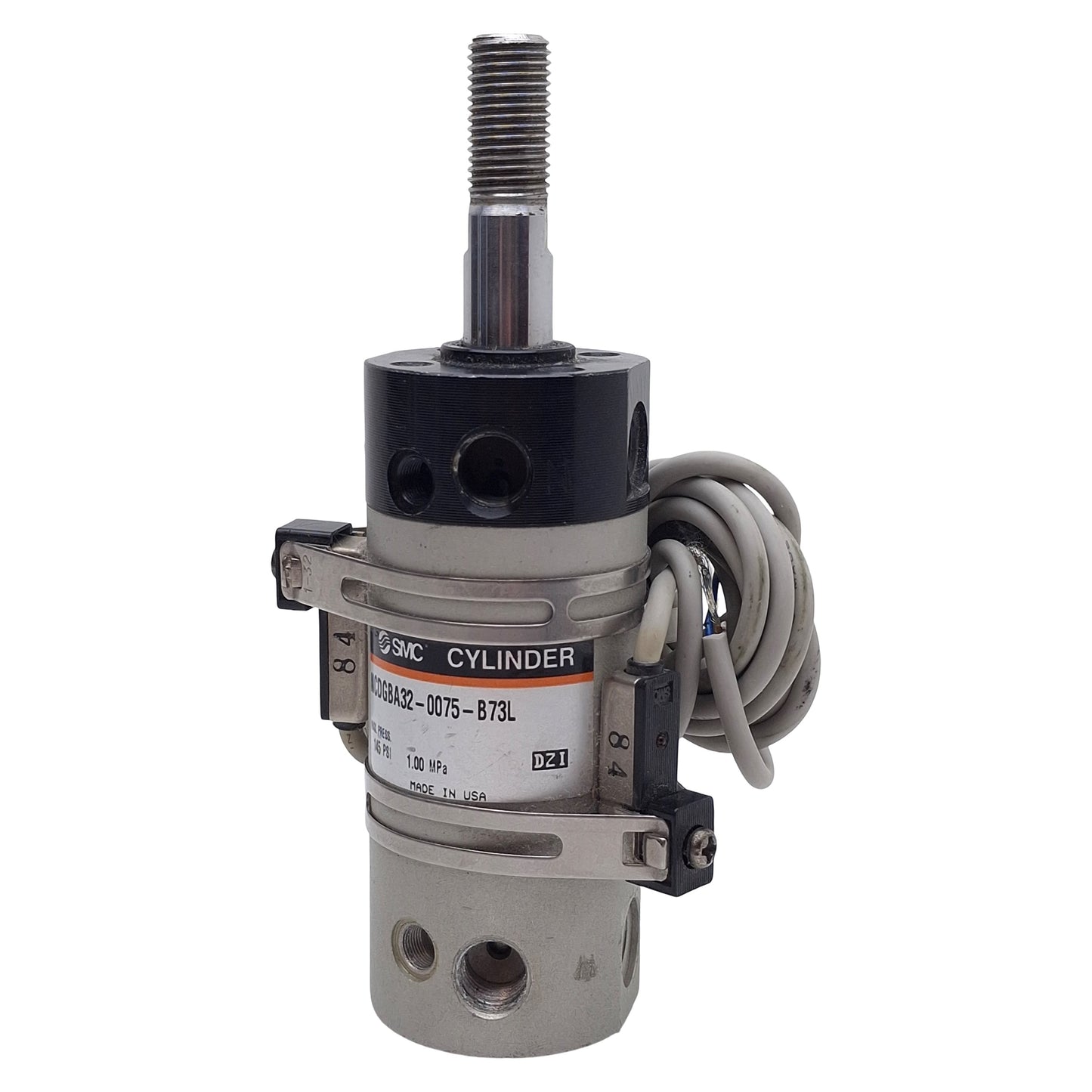 Used SMC NCDGBA32-0075-B73L Pneumatic Cylinder, ø1-1/4in Bore, 0.75in Stroke, Rc1/8