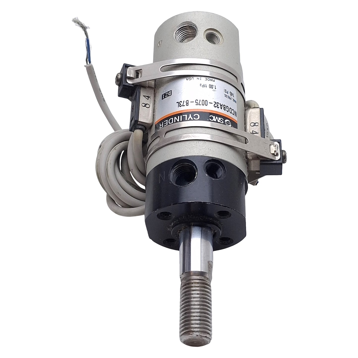 Used SMC NCDGBA32-0075-B73L Pneumatic Cylinder, ø1-1/4in Bore, 0.75in Stroke, Rc1/8