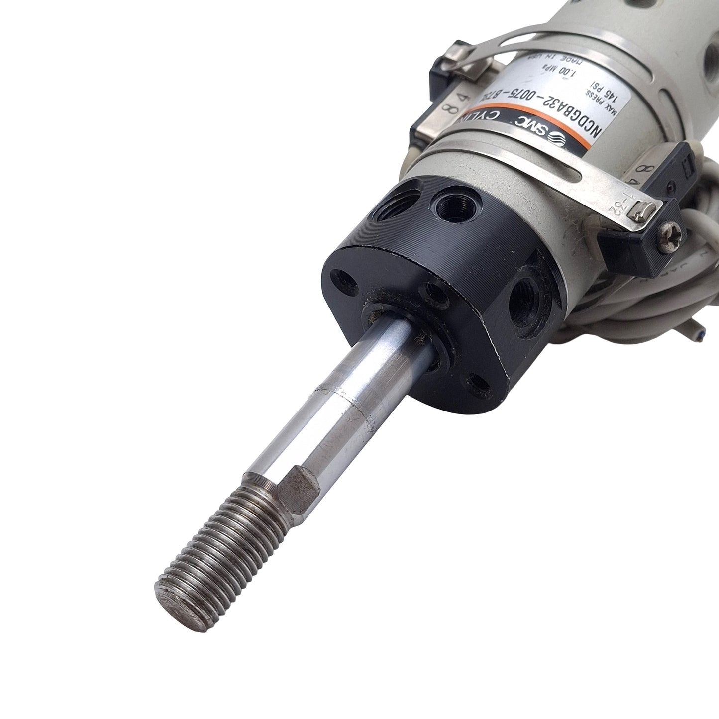 Used SMC NCDGBA32-0075-B73L Pneumatic Cylinder, ø1-1/4in Bore, 0.75in Stroke, Rc1/8
