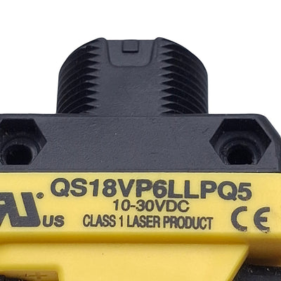 Used Banner QS18VP6LLPQ5 Photoelectric Sensor, PNP, 0.1-10m, 10-30VDC, 4-Pin M12