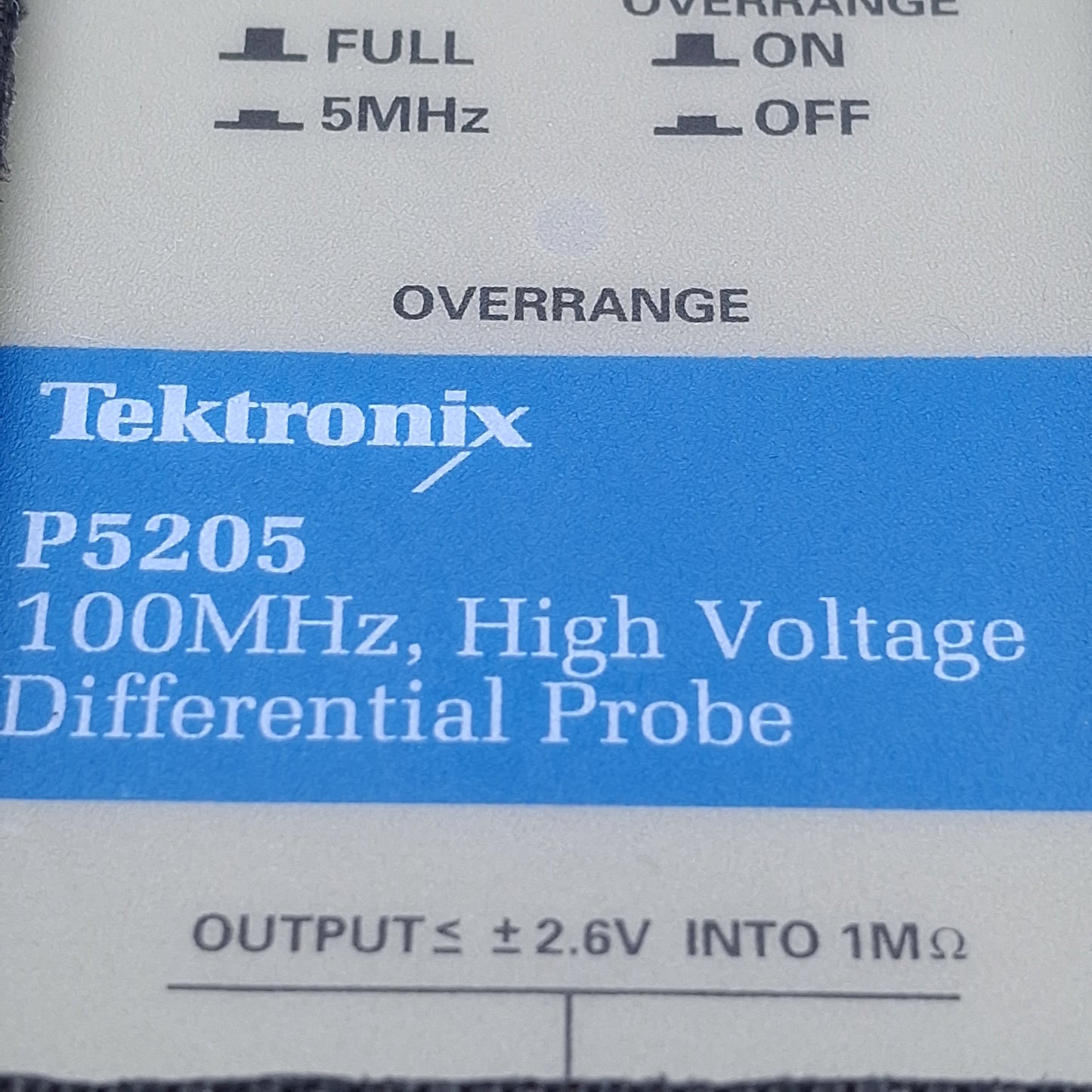 Used Tektronix P5205 High Voltage Differential Probe, DC to 100MHz, 8MOhms Input