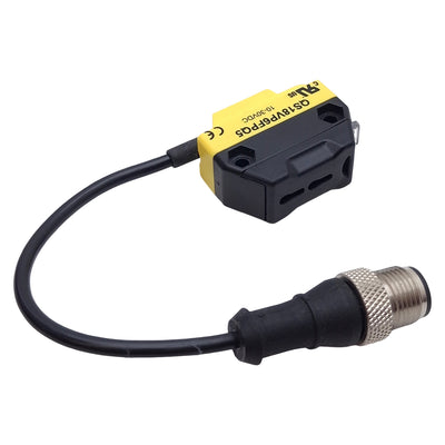 Used Banner QS18VP6FPQ5 Plastic Fiber Optic Amplifier, PNP 10-30VDC, 4-Pin M12, 0.15m