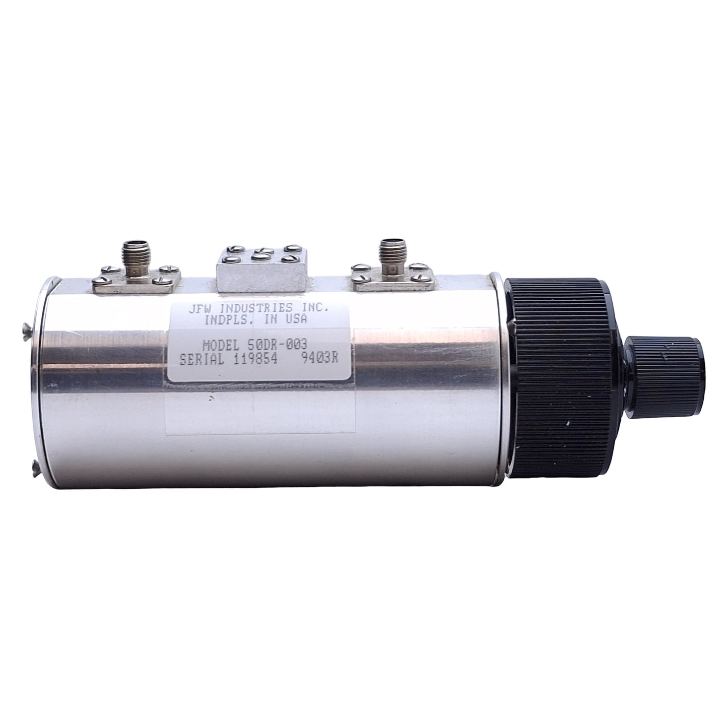 Used JFW Industries 50DR-003 Dual Rotary Attenuator 0-50dB Range, SMA Connectors