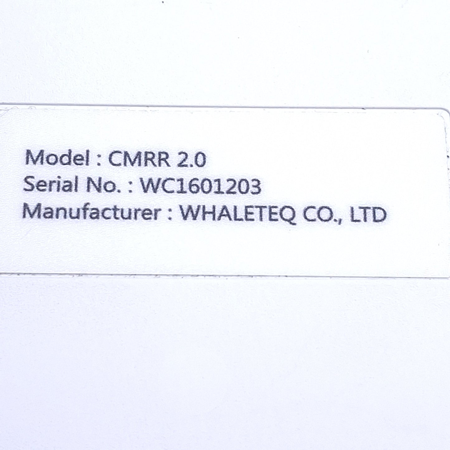 Used WhaleTEQ CMRR 2.0 Common Mode Rejection Ratio Tester Unit W/CMRR Breakout Board
