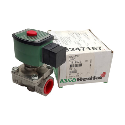 New ASCO SC8210G038 Solenoid Valve, 3/4" NPT Ports, 125psi, 2-Way NO, 24VDC Coil