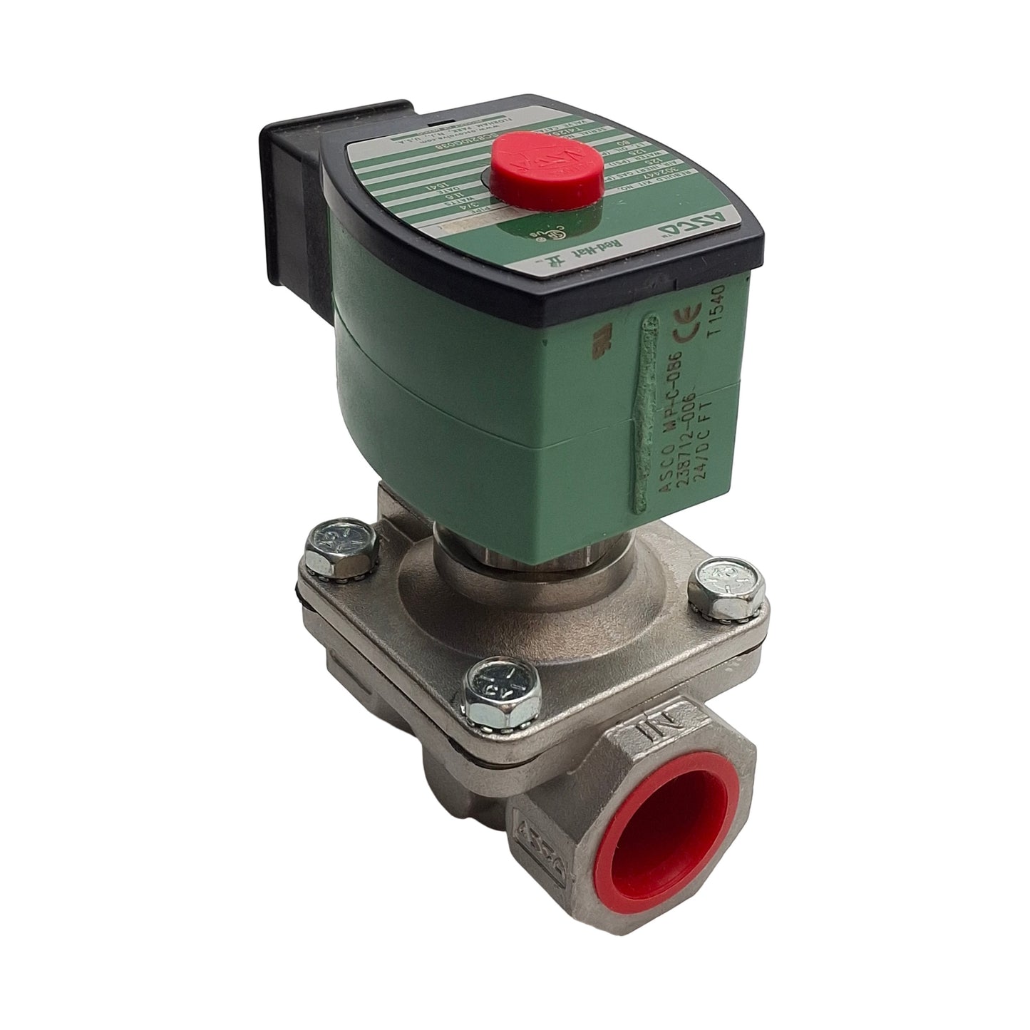 New ASCO SC8210G038 Solenoid Valve, 3/4" NPT Ports, 125psi, 2-Way NO, 24VDC Coil