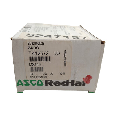 New ASCO SC8210G038 Solenoid Valve, 3/4" NPT Ports, 125psi, 2-Way NO, 24VDC Coil