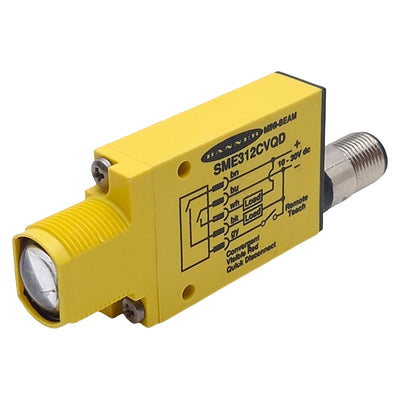 Used Banner SME312CVQD Photoelectric Sensor, NPN/PNP, 16mm Range, 10-30VDC, 5-Pin M12