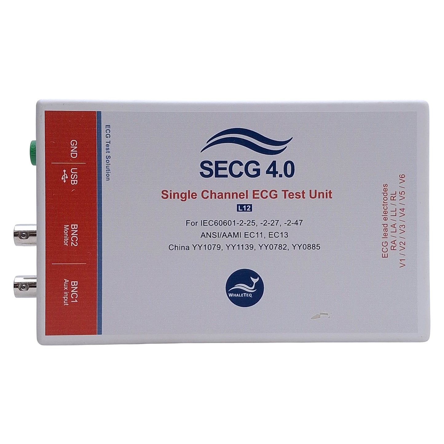Used WhaleTEQ SECG 4.0 Single Channel ECG Test Unit w/ BB-C1 ECG Breakout Box