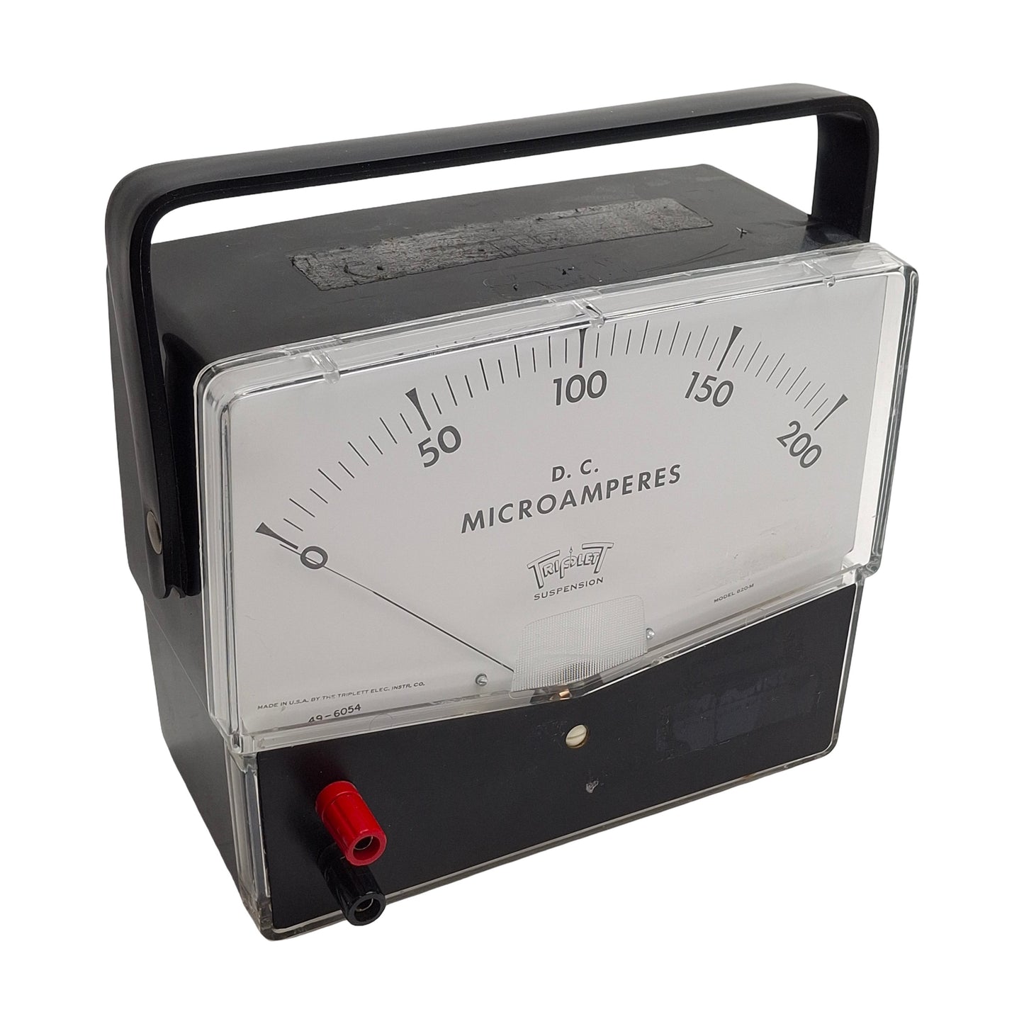Used Triplett Corp Model 820-M Amp Meter, 0-200 Microamperes DC, 6in Scale