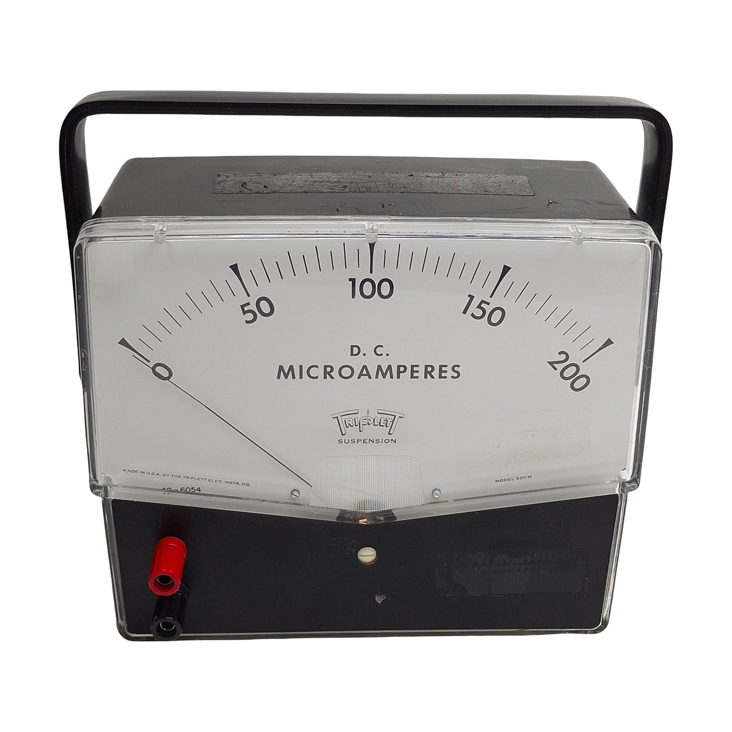 Used Triplett Corp Model 820-M Amp Meter, 0-200 Microamperes DC, 6in Scale