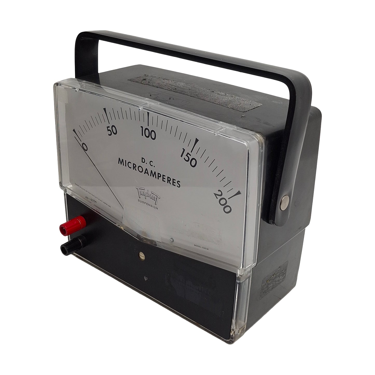 Used Triplett Corp Model 820-M Amp Meter, 0-200 Microamperes DC, 6in Scale