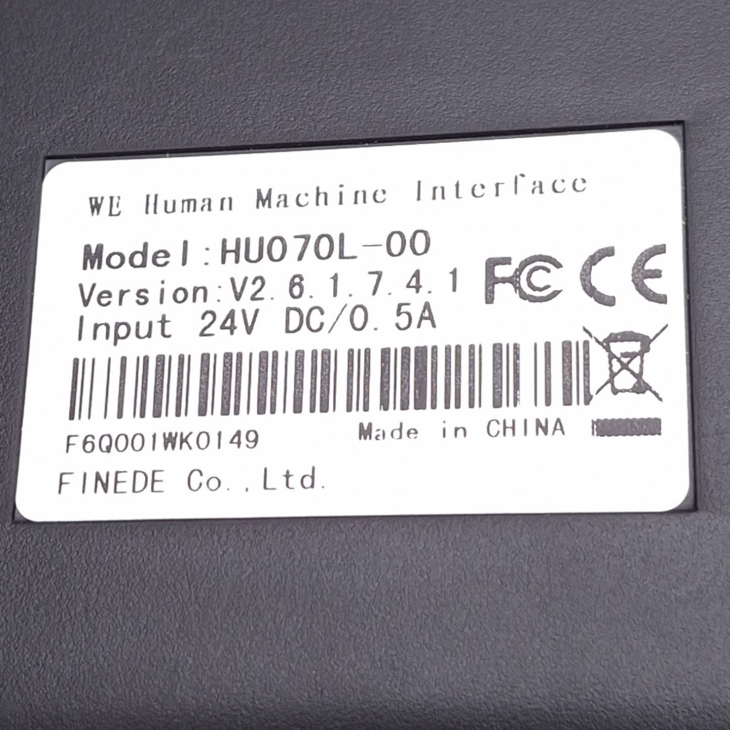 Used FATEK HU070L-00 UniCon HMI Panel, 7in Touch Screen, 24VDC, RS232/422/485, USB