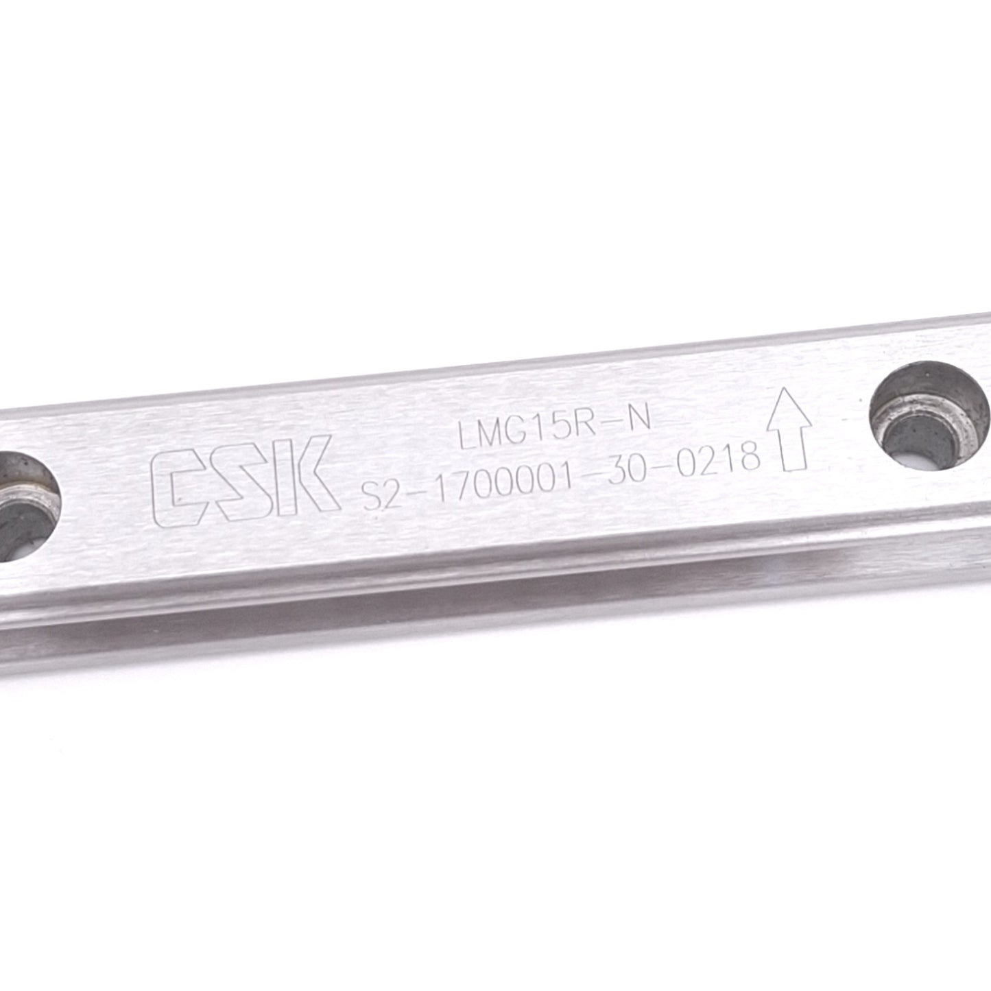 Used CSK LMG15T Linear Guide Block w/ LMG15R-N 15mm Rail, 380mm Length, 18.9kN Max