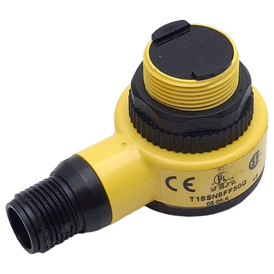 Used Banner T18SN6FF50Q Photoelectronic Sensor, NPN, 50mm Range, 10-30VDC, 4-Pin M12