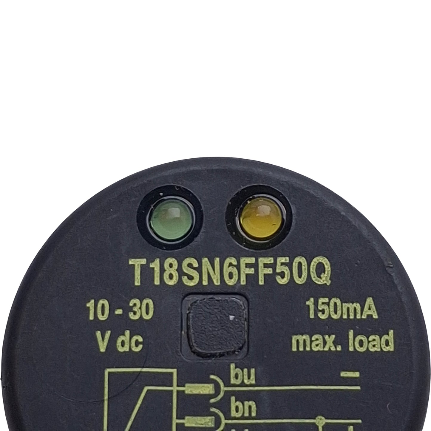 Used Banner T18SN6FF50Q Photoelectronic Sensor, NPN, 50mm Range, 10-30VDC, 4-Pin M12
