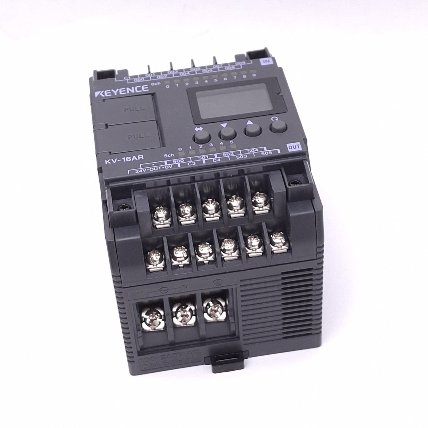 Used Keyence KV-16AR Visual KV Logic Controller, 10DI 6RO, RS232, 100-240VAC