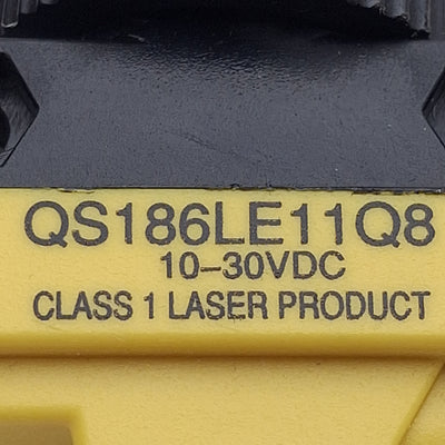 Used Banner QS186LE11Q8 Photoelectronic Sensor, 15m Range, 10-30VDC, 4-Pin M12, M18