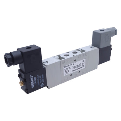 Used Aventics L11BB652B060T61 Solenoid Valve 4-Way 3-Position, 1/8 NPT. 24VDC Coil