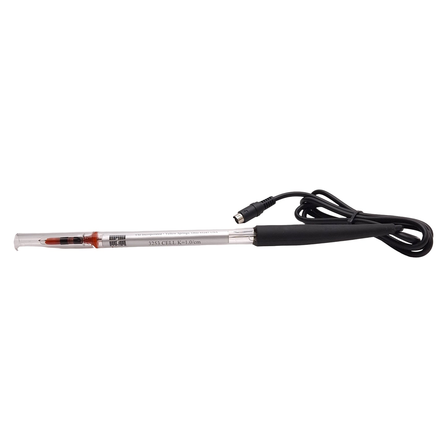 Used YSI 3253 Glass Dip Conductivity Cell 1.0/cm, Pyrex 7740, 7in x ø1/2in, 4ft Cable