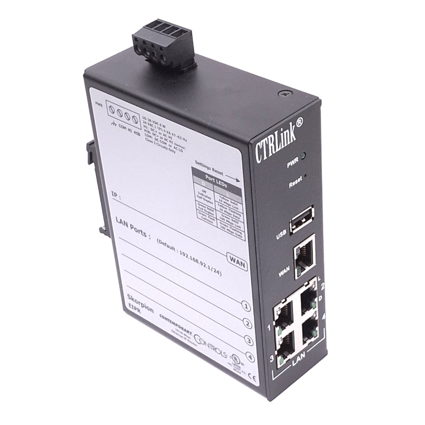 New – Open box Contemporary Controls EIPR-E CTRLink Router, 4-Port 10/100Mbps Ethernet Switch