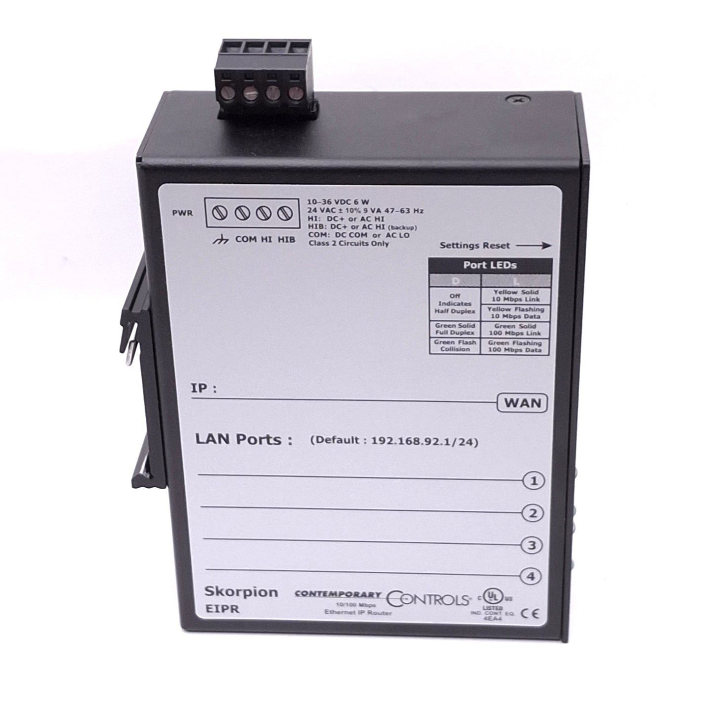 New – Open box Contemporary Controls EIPR-E CTRLink Router, 4-Port 10/100Mbps Ethernet Switch