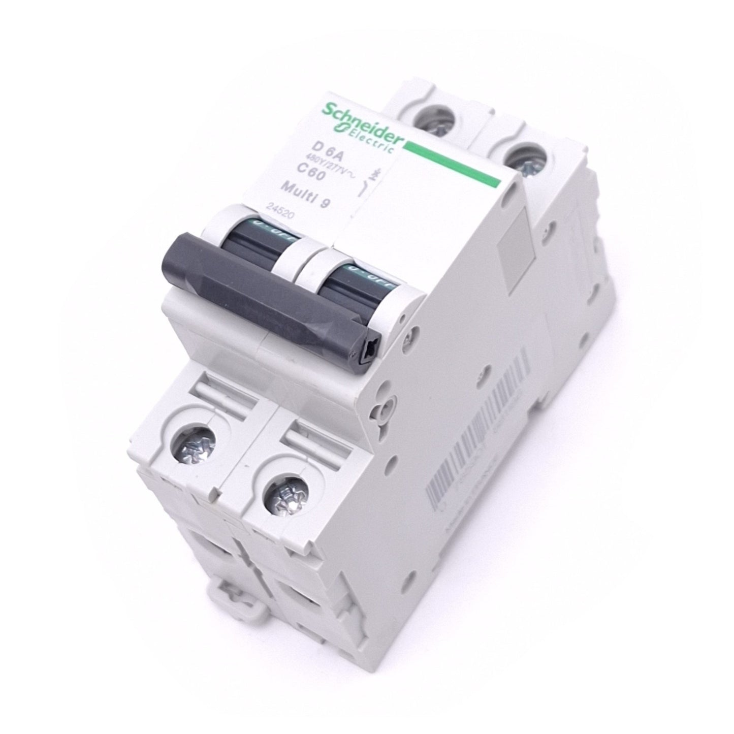 New Schneider Electric 24520 Multi9 Circuit Breaker, 2-Pole 6A, 480Y/277VAC Max
