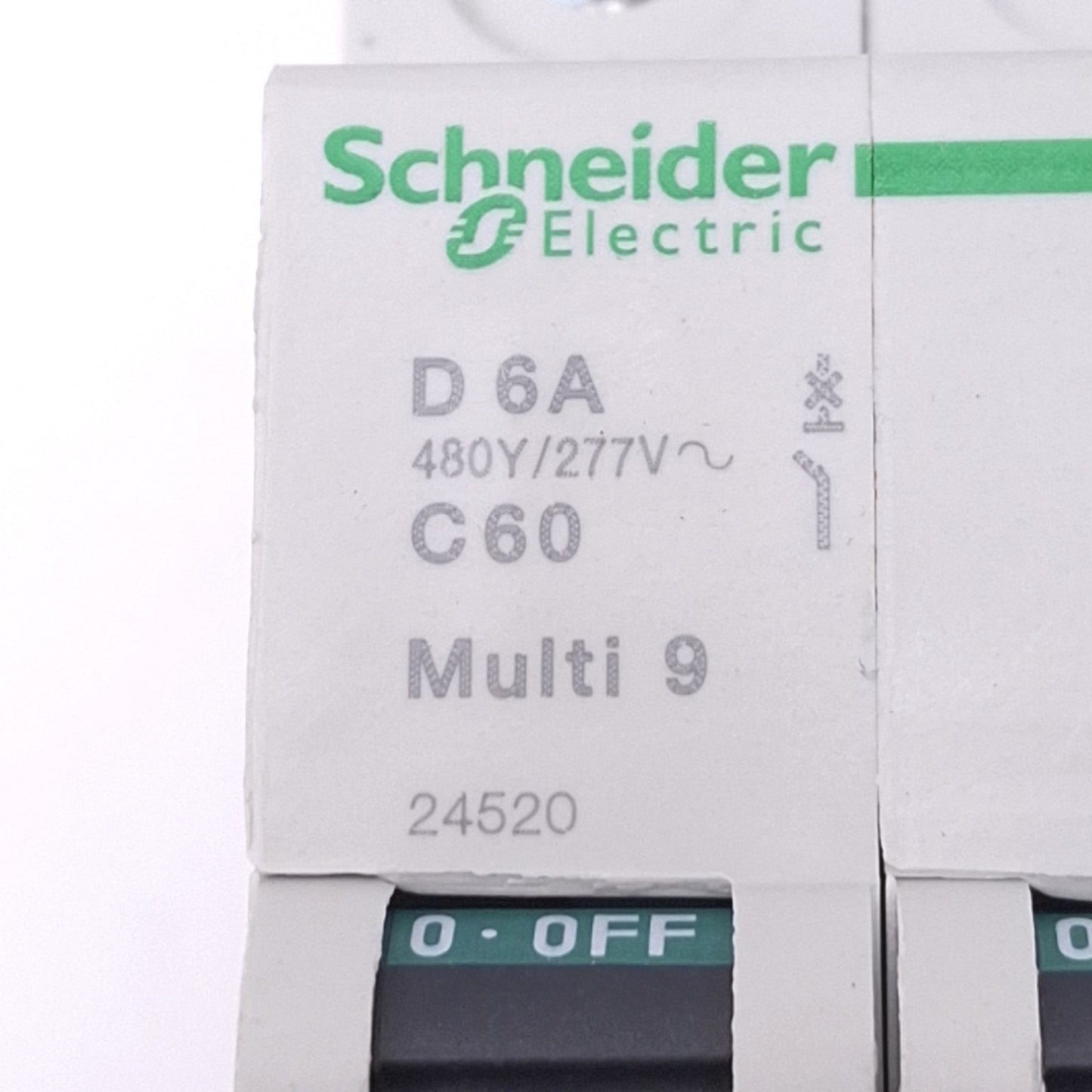 New Schneider Electric 24520 Multi9 Circuit Breaker, 2-Pole 6A, 480Y/277VAC Max