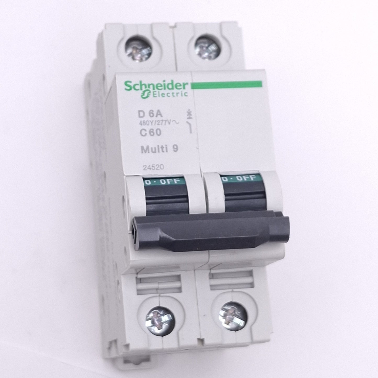 New Schneider Electric 24520 Multi9 Circuit Breaker, 2-Pole 6A, 480Y/277VAC Max