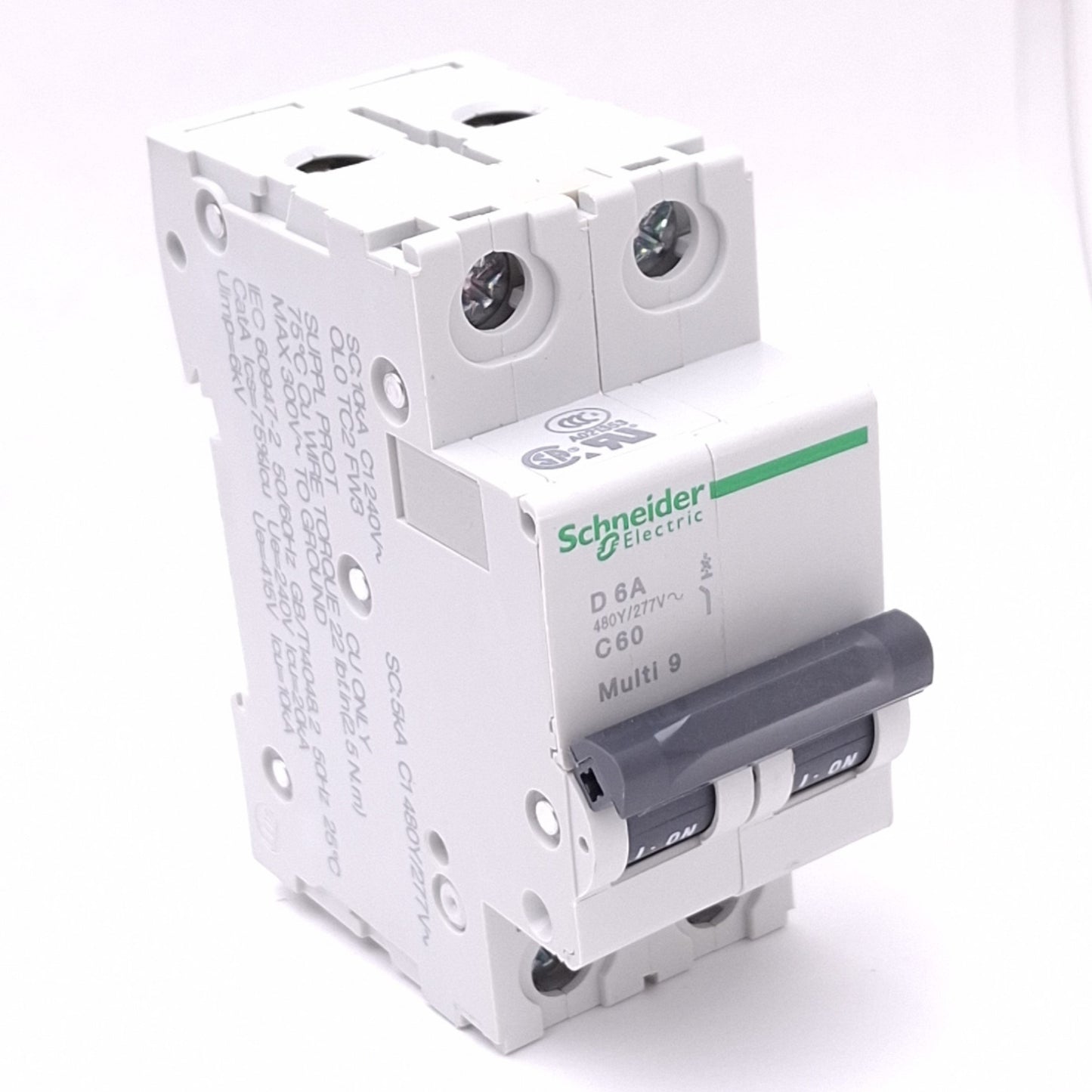 New Schneider Electric 24520 Multi9 Circuit Breaker, 2-Pole 6A, 480Y/277VAC Max