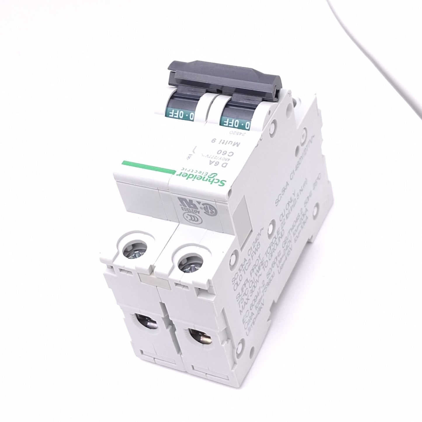 New Schneider Electric 24520 Multi9 Circuit Breaker, 2-Pole 6A, 480Y/277VAC Max