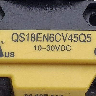 Used Banner QS18EN6CV45Q5 Photoelectronic Sensor NPN, 43mm Range, 10-30VDC, 4-Pin M12