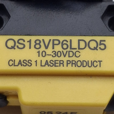 Used Banner QS18VP6LDQ5 Photoelectric Sensor, PNP, 300mm Range, 10-30VDC, 4-Pin M12