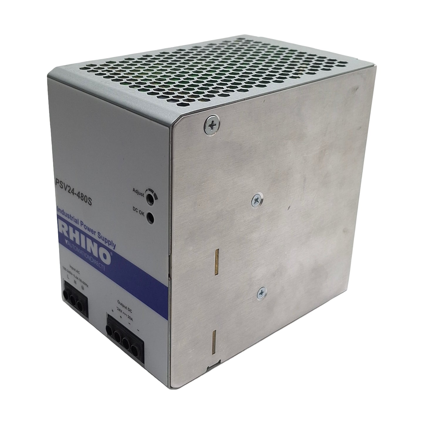 Used Rhino PSV24-480S Power Supply, 100-240VAC Input, 24VDC 20A Output, 480W