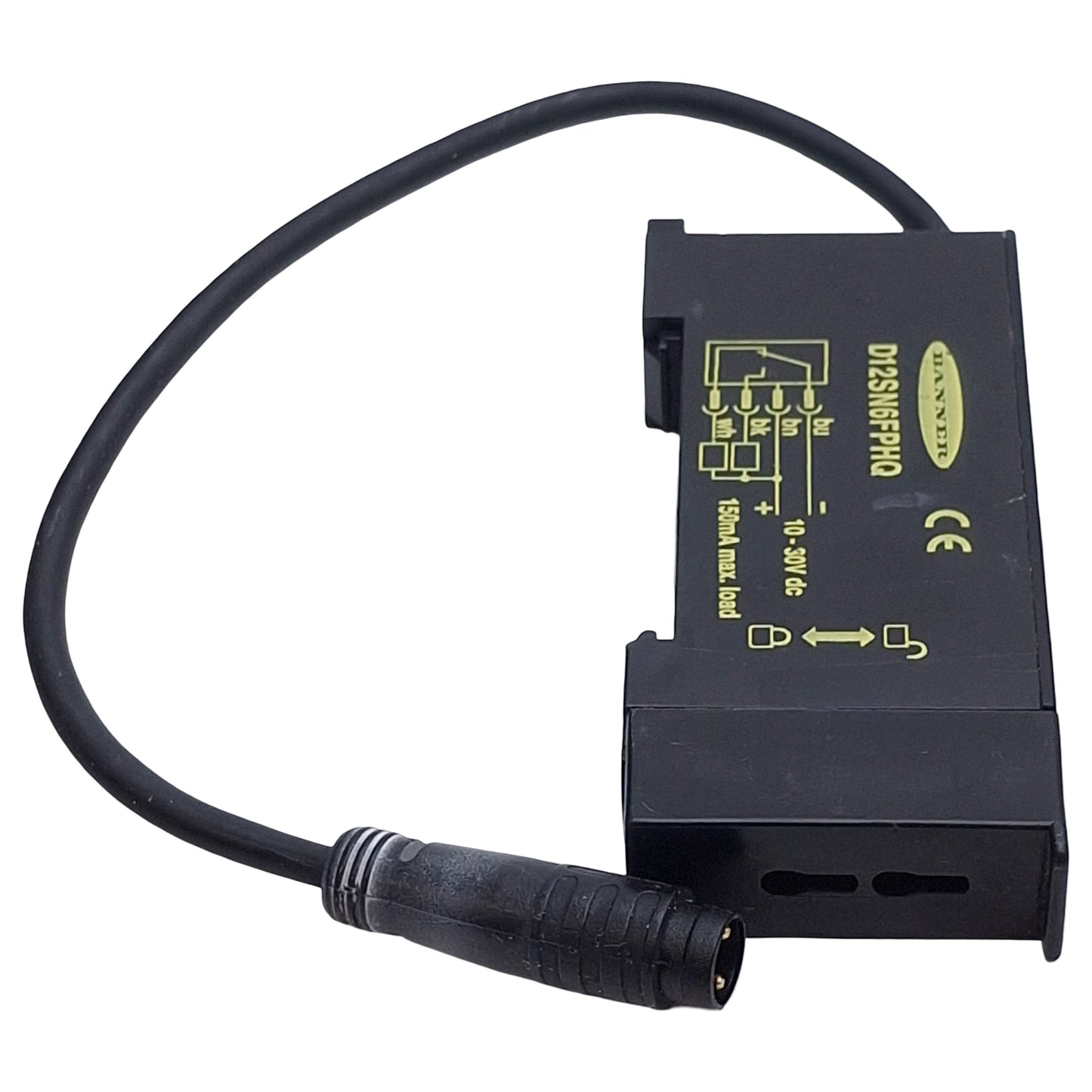 Used Banner D12SN6FPHQ Plastic Fiber Optic Amplifier, NPN, 10-30VDC, 4-Pin M8, 6in