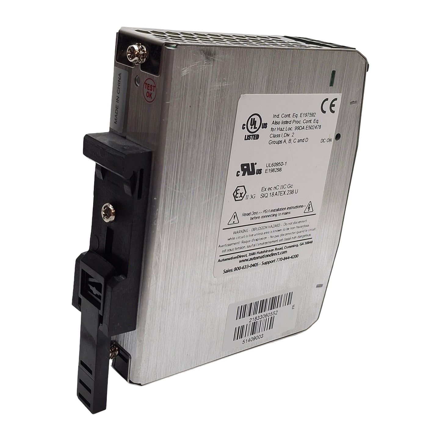 Used Rhino PSH-12-080 Switching Power Supply, 120-240VAC Input, 12VDC Output, 80W