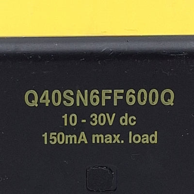 Used Banner Q40SN6FF600Q Harsh Environment Sensor, NPN, 600mm Range, 30VDC, 4-Pin M12