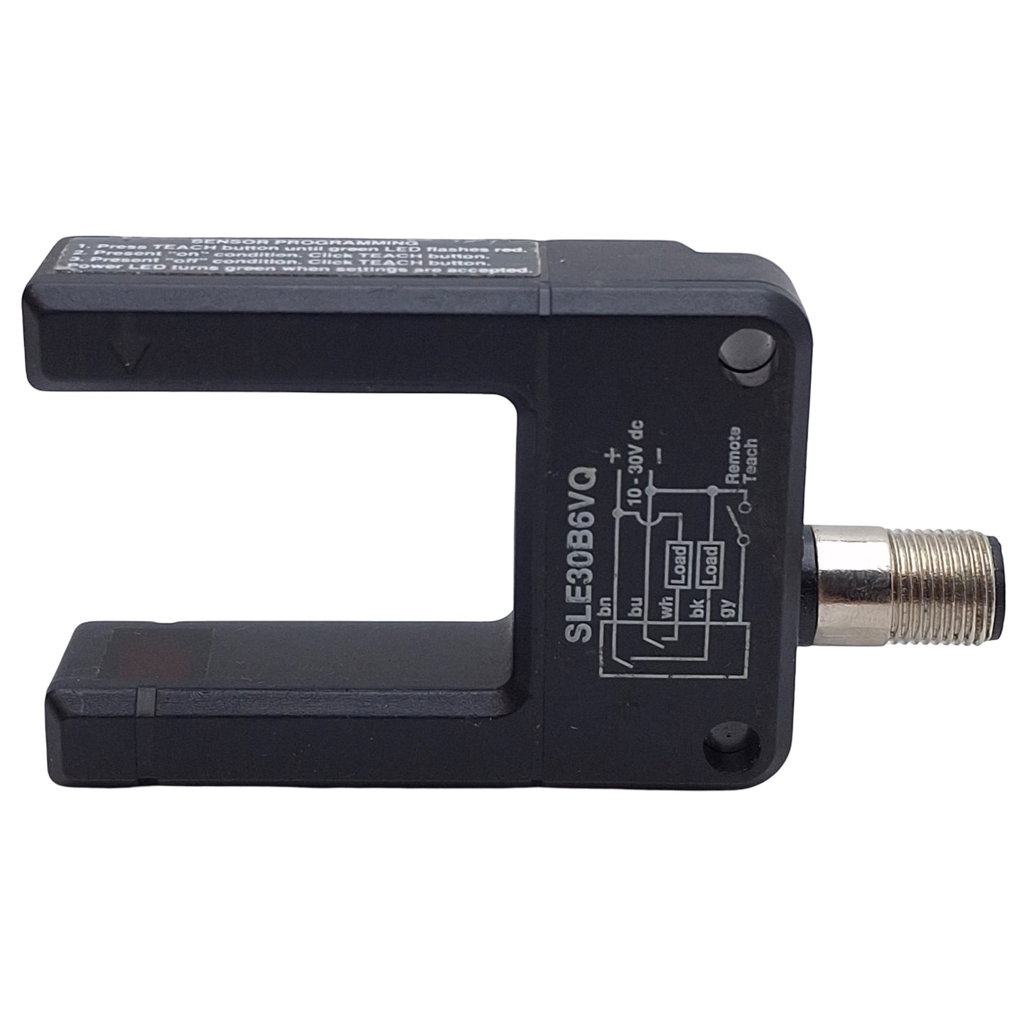 Used Banner SLE30B6VQ Programmable Slot Sensor, NPN/PNP, 30mm W, 10-30VDC, 5-Pin M12