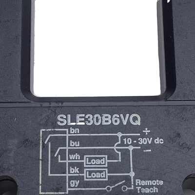 Used Banner SLE30B6VQ Programmable Slot Sensor, NPN/PNP, 30mm W, 10-30VDC, 5-Pin M12