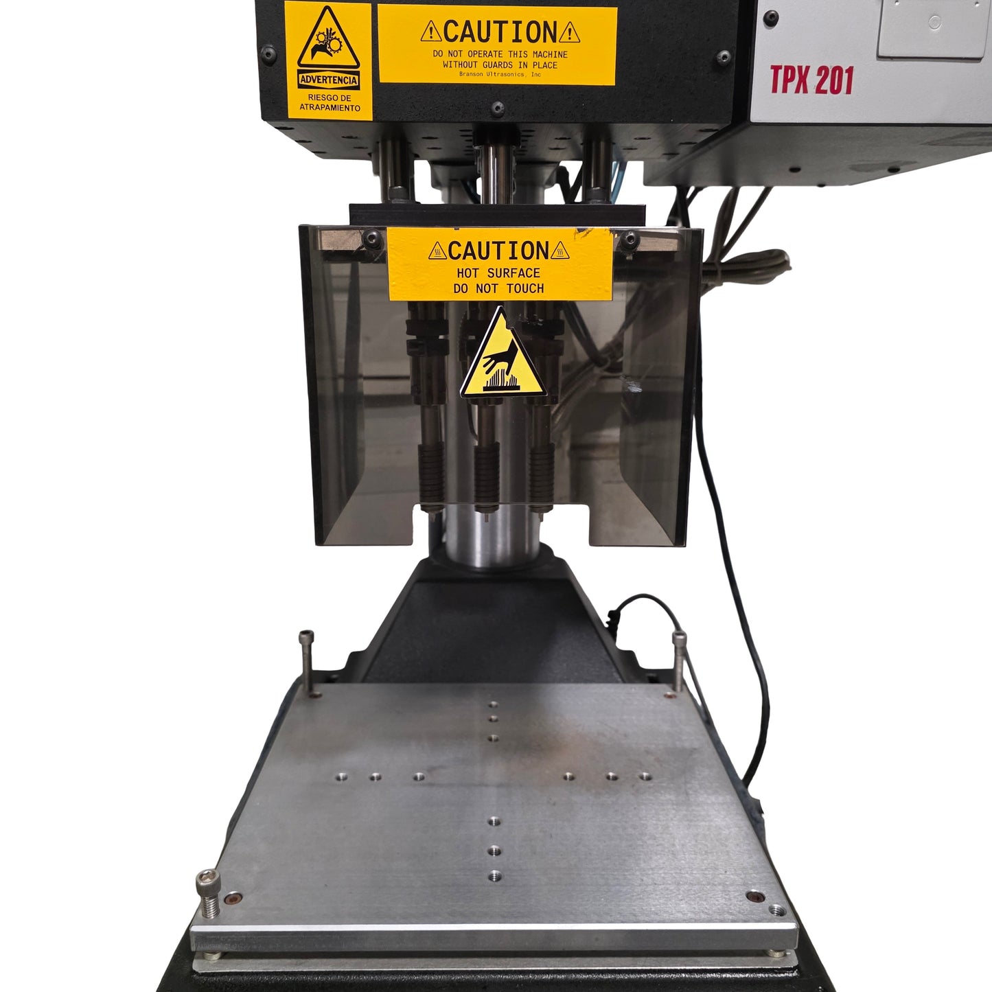 Used Branson 201-3 TPX Thermal Processor Welder Staker 3-Zone, 4" Stroke, 120VAC 15A