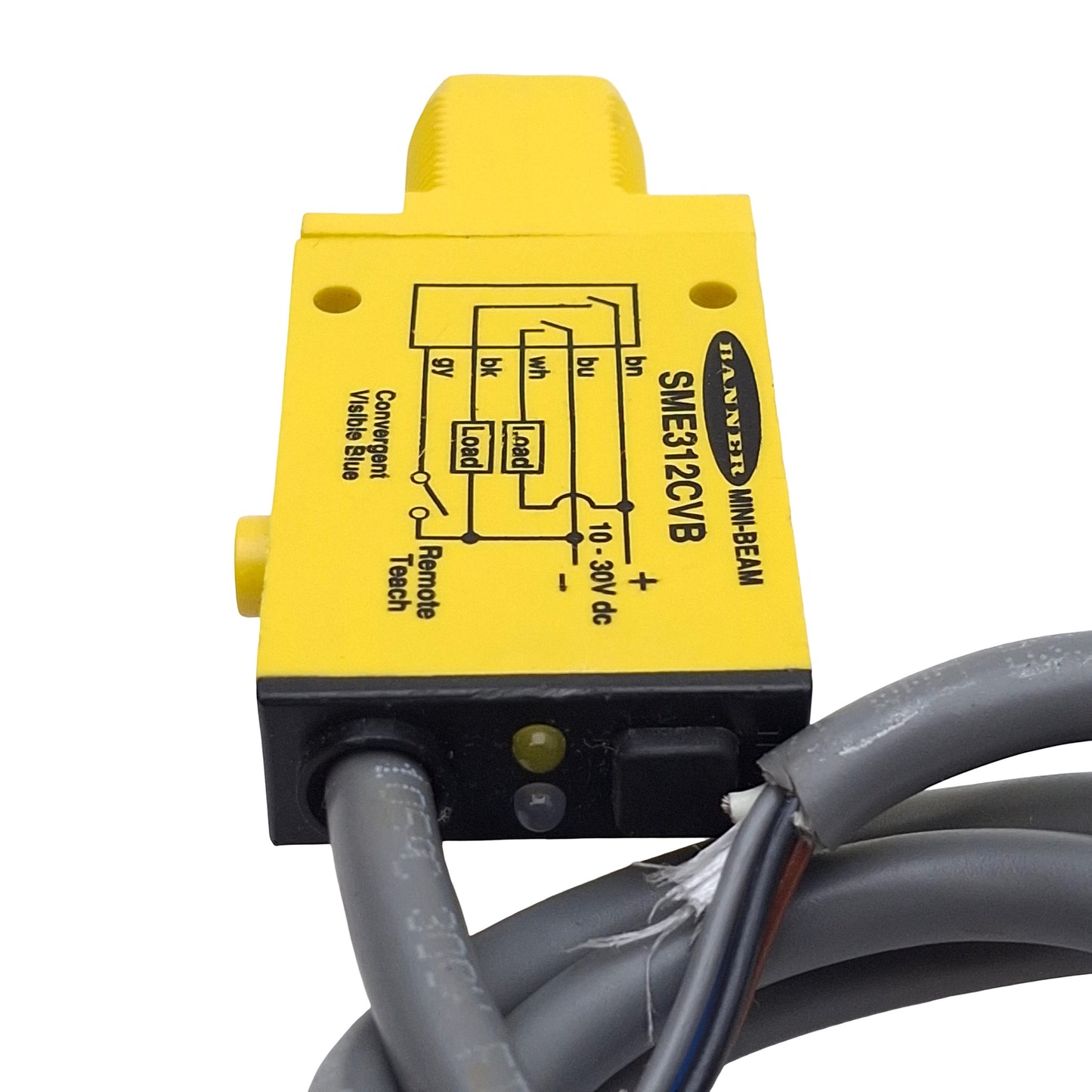 Used Banner SME312CVB Photoelectronic Sensor, NPN/PNP, 16mm Range, 30VDC, 5-Wire Lead