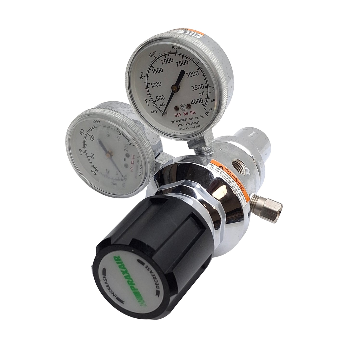Used CONCOA 212331-580 Single Stage Gas Regulator, 3000psig Inlet, *See Fitting*