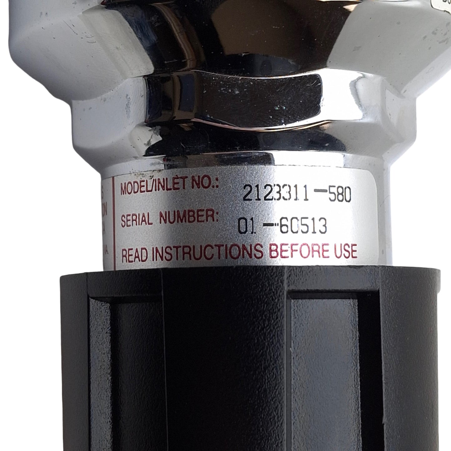 Used CONCOA 212331-580 Single Stage Gas Regulator, 3000psig Inlet, *See Fitting*