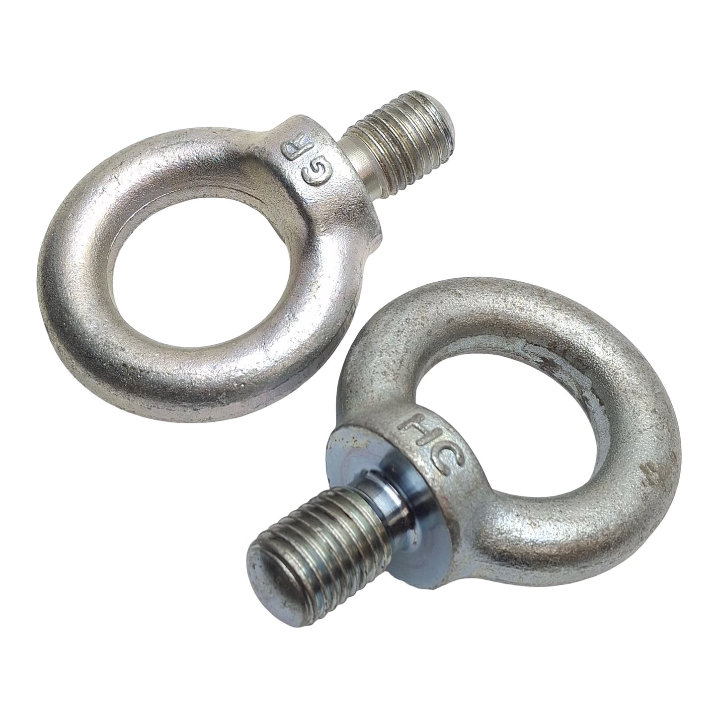 Used Lot of 2 Lifting Eye Bolt For Hanging, 0.95Ton, ø50mm Eye, M24 Threaded Stud