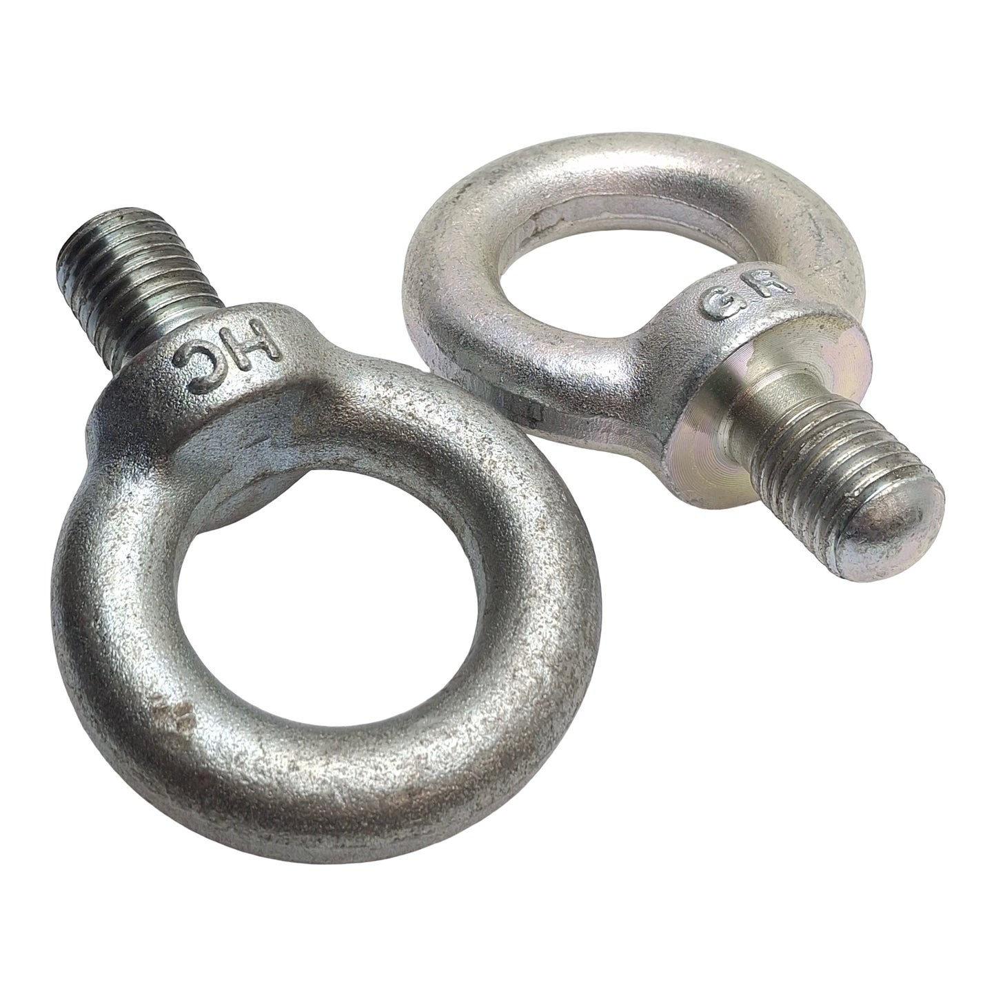 Used Lot of 2 Lifting Eye Bolt For Hanging, 0.95Ton, ø50mm Eye, M24 Threaded Stud