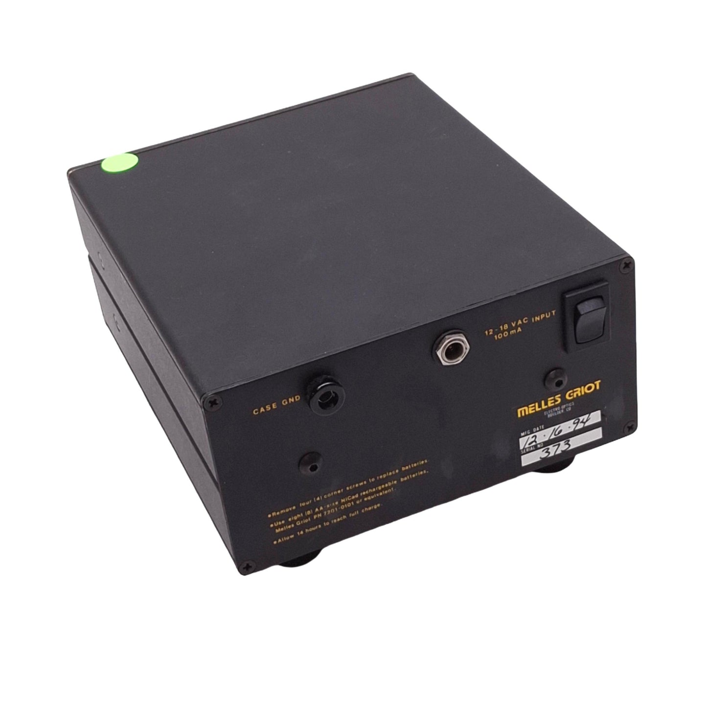 Used Melles Griot 13AMP003 Large Dynamic Range Amplifier, 2nA-100mA, 12-18VAC