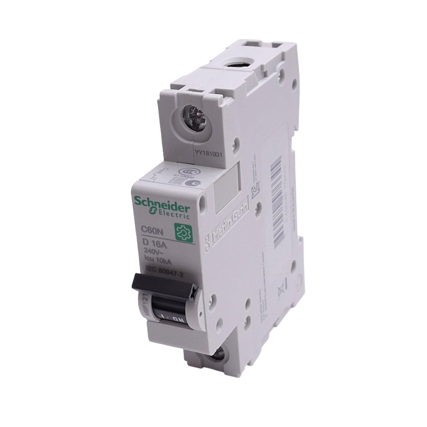 New Schneider Electric M9F12116 Circuit Breaker, 1-Pole 16A, 240VAC Max, DIN Rail
