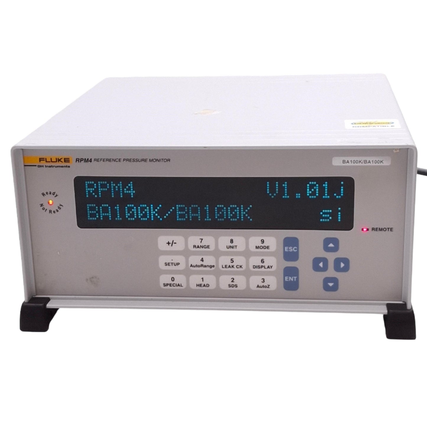 Used Fluke RPM4 BA100K Reference Pressure Monitor, 70kPa-110kPa 16psi Max, 100-240VAC