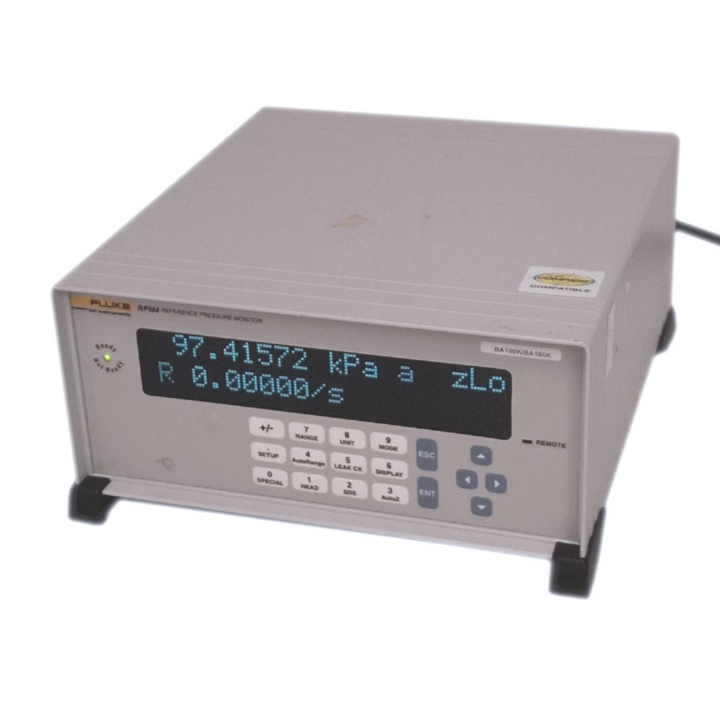 Used Fluke RPM4 BA100K Reference Pressure Monitor, 70kPa-110kPa 16psi Max, 100-240VAC